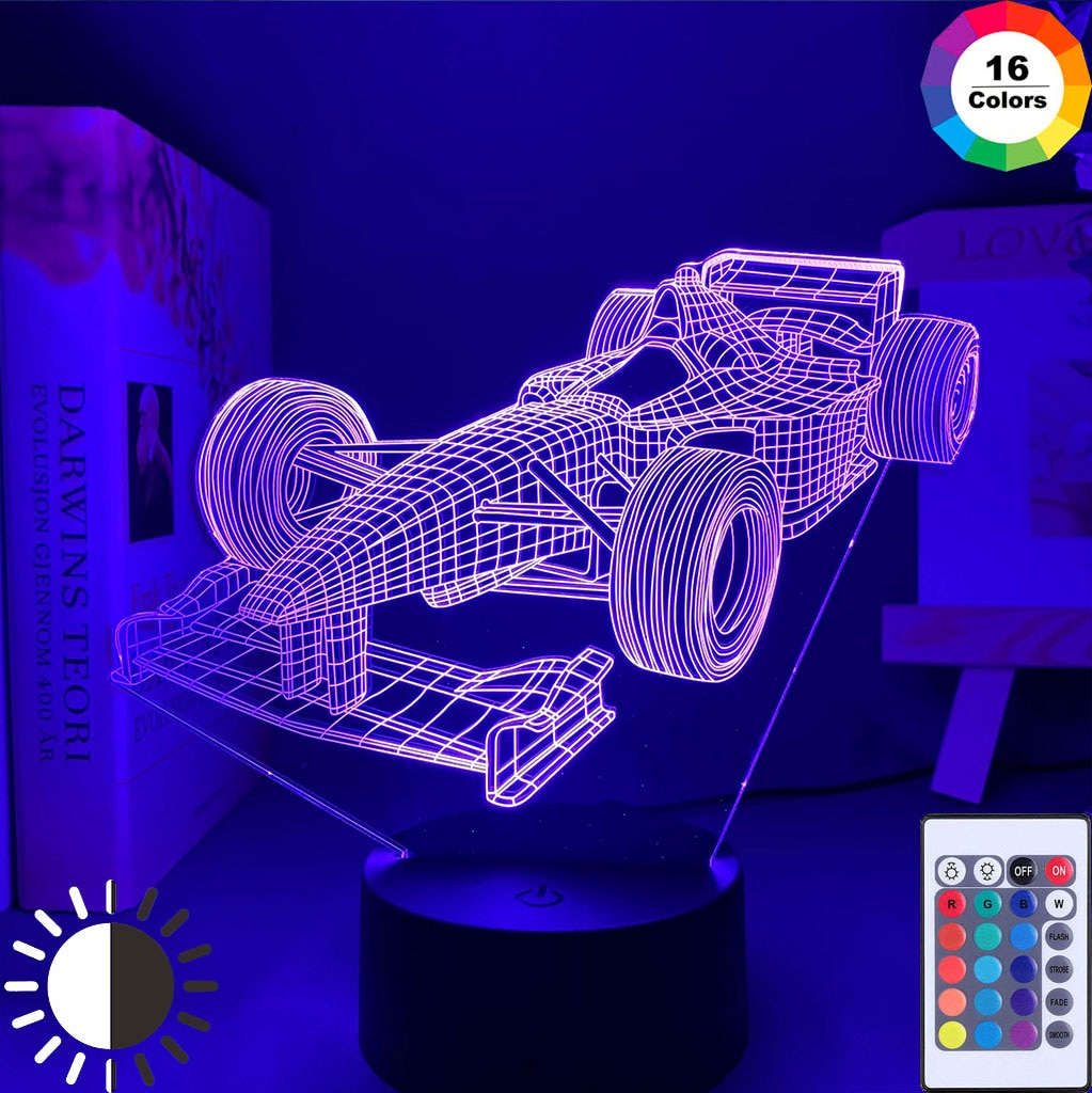 F1 Racing Car 3D Light | Illusion Car Led Night Light | F1 Apparel